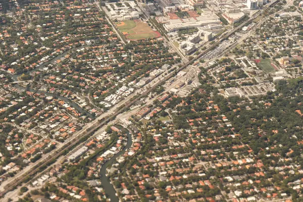 Vista aérea de um avião de Miami — Fotografia de Stock