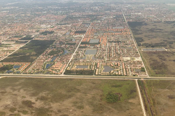 Aerial view from a plane of Miami — Stock Photo, Image