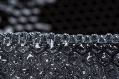 Bir buzdağının soyutlanması ve taklit edilmesi, karlı buz ve desenli yağmur, makro fotoğraf