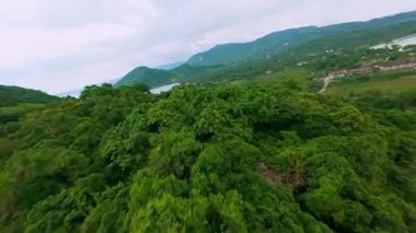 Yüksek Hız FPV İnsansız Hava Aracı Yeşil Orman 'da Sinema Hareketi ve Macera Enerjisi ile Derin Rocky Çukuru' nu gözler önüne seriyor.