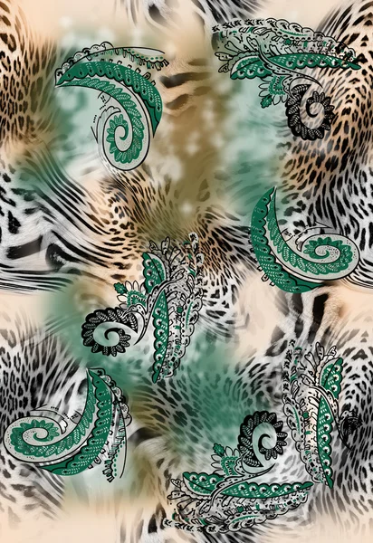 Paisley deseni Leopar deri