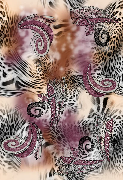 Paisley deseni Leopar deri