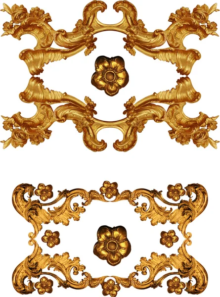 Zlatý barokní izolovaných na bílém pozadí — Stock fotografie
