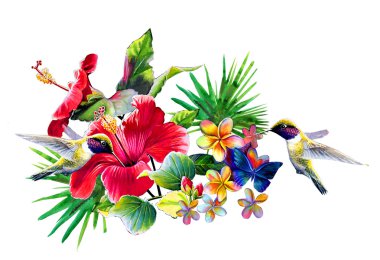 tropical flowers clipart