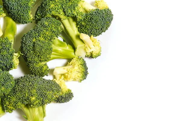 Broccoli Isolati Bianco Con Spazio Copia Nutrizione Dieta Perdita Peso — Foto Stock