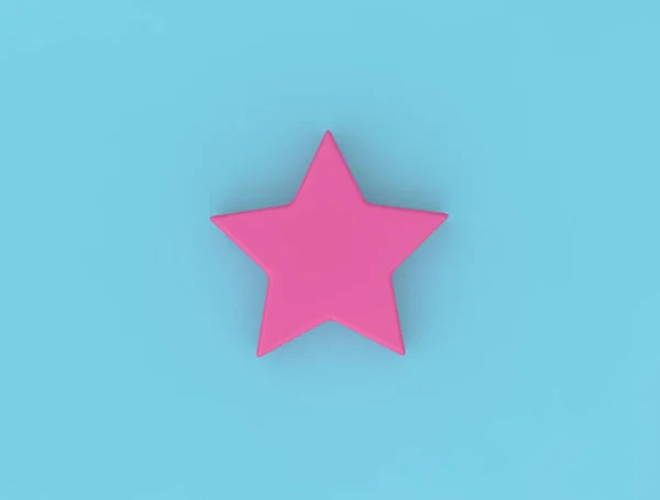 Colorful star on a colored background. Rating of a hotel, restaurant, mobile app or cafe. The status of the institution, hotel. Rating and evaluation concept. Minimal creative style. 3D rendering. — Stock Photo, Image