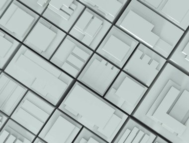 Teknoloji arka plan grisi. Dijital teknoloji ve siber uzay kavramı. Gelecekçi tarzı. 3B görüntüleme