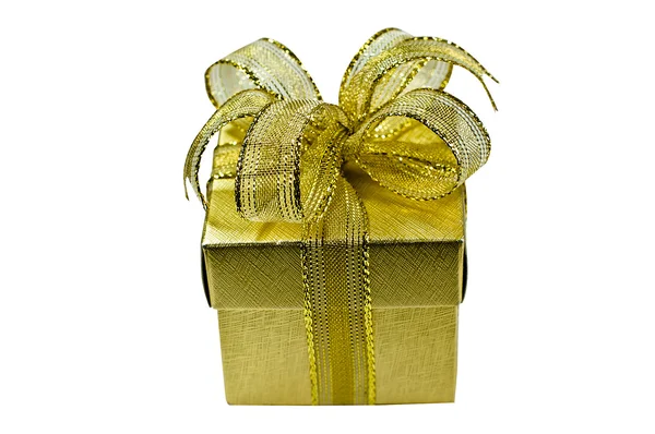 Gold Chrismas Gift Box — Stockfoto