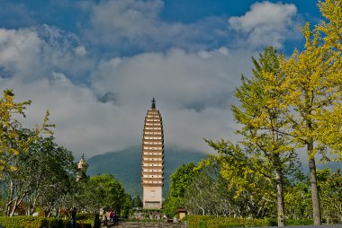 Buddhist pagodas in Dali Yunnan province of China clipart