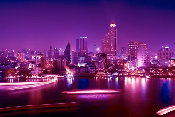 Banguecoque cidade à noite — Fotografia de Stock