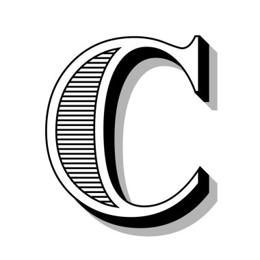 Çizgili yazı tipi.