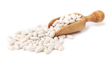 Fasulye ve beyaz bir arka plan borlotti fasulye