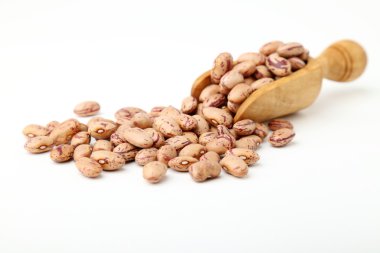 Fasulye ve beyaz bir arka plan borlotti fasulye