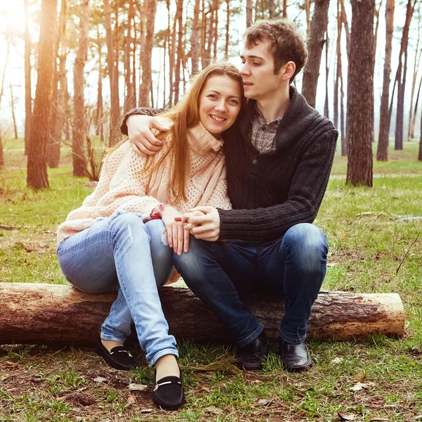 Young couple in love outdoors on a sunny day — Stock Photo, Image