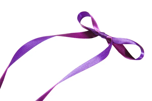 Violette Schleife und Schleife. isoliert auf weißem Hintergrund — Stockfoto