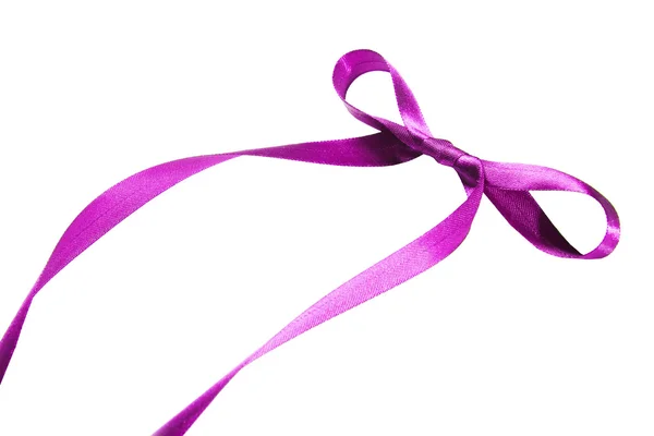 Violet ribbon and bow. Isolated on the white background — Stock Photo, Image