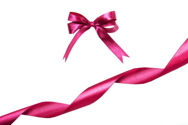 Red ribbon. Isolated on the white background — Stock Photo, Image