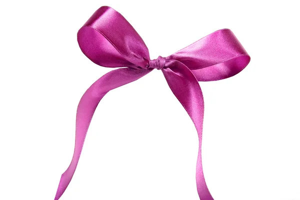 Violet ribbon and bow. Isolated on the white background — Stock Photo, Image