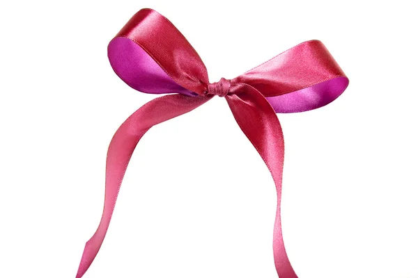 Red ribbon and bow.. Isolated on the white background — Stock Photo, Image