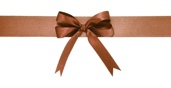 Brown ribbon. Isolated on the white background — Stock Photo, Image