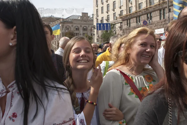 Киев на военном параде в Крещатике — стоковое фото