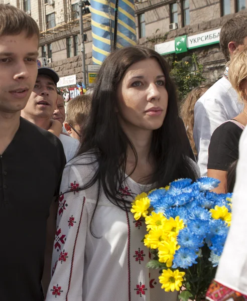 Kijów na Chreszczatyk defilada wojskowa — Zdjęcie stockowe