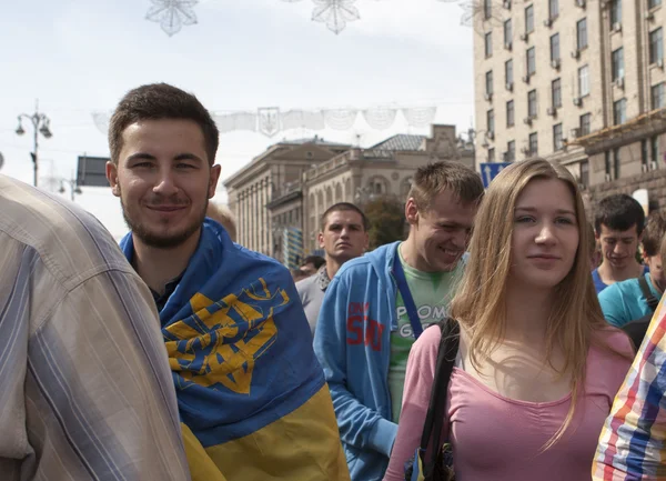 Київ на Хрещатику військовий парад — стокове фото