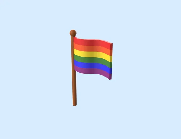 ゲイの誇り Lgbtの誇り Lgbtqのシンボルのためのレインボーフラッグ3Dアイコン レンダリングモデル — ストック写真
