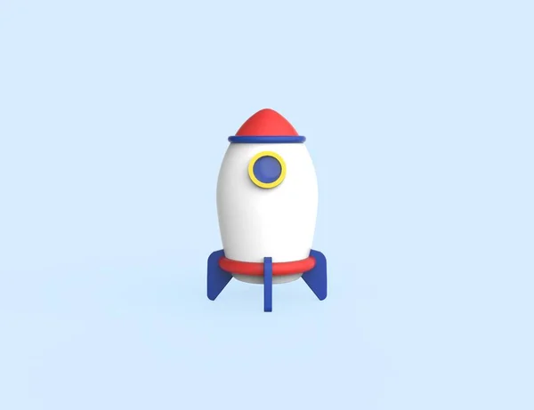 Rocket Icon Isolated Blue Background Render Model Start Your Business — Stock Photo, Image