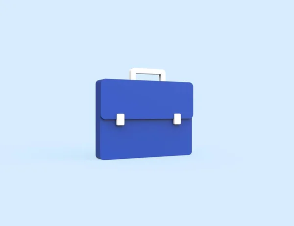 Maleta Negocios Icono Renderizado Aislado Fondo Azul — Foto de Stock