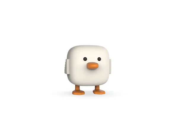 Cube Duck Minimal Render Modell Isolerad Vit Bakgrund — Stockfoto