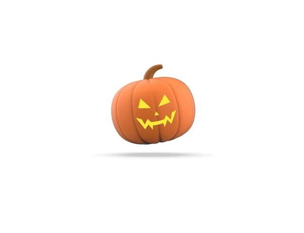 Strašidelná Halloween Dýně Vyřezávanýma Očima Pusou Levitace Vykreslení Model Izolované — Stock fotografie