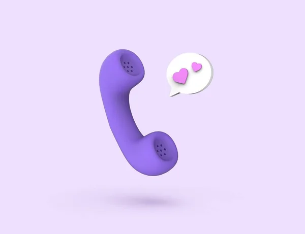 Handset Love Message Render Model — Stock Photo, Image