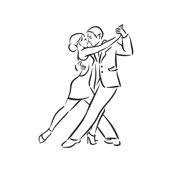 Tango argentino y salsa romance pareja pareja social baile ilustración — Vector de stock