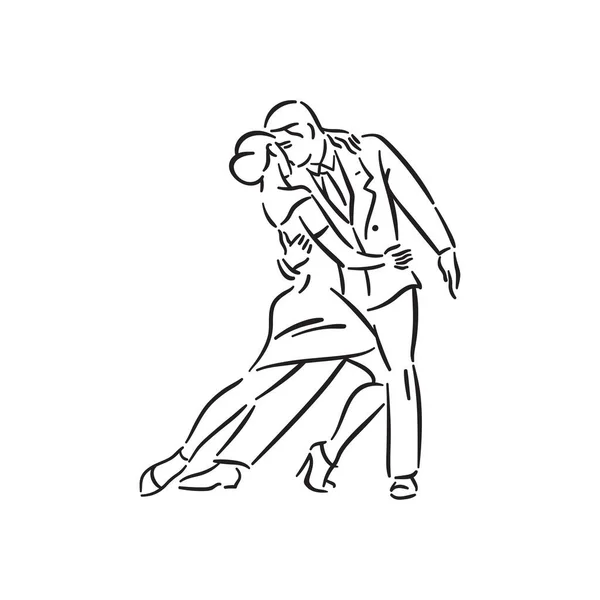 Argentyńskie tango i salsa romans para towarzyska para taniec ilustracja — Wektor stockowy