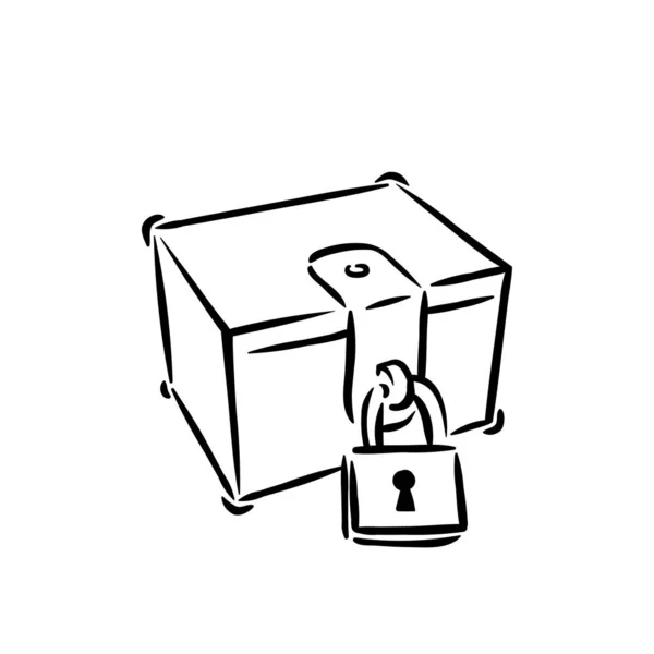 Caja de seguridad secreta con cerradura para guardar dinero en el banco — Archivo Imágenes Vectoriales