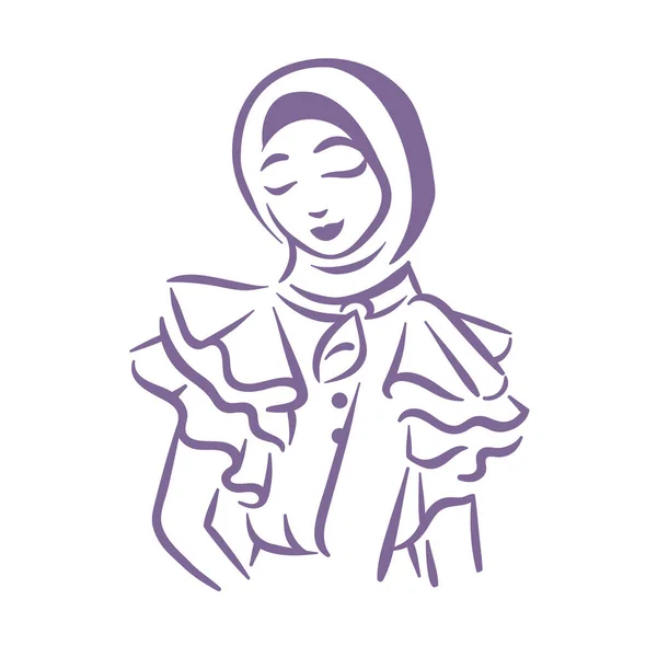 Девушка с хиджабом — стоковый вектор
