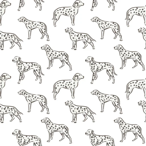 Carino cane dalmata razza pedigree modello senza soluzione di continuità vettoriale illustrazione — Vettoriale Stock