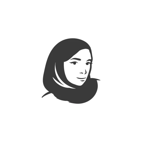Muslimische arabisch-islamische Frau im Hijab und Abaya-Porträt — Stockvektor