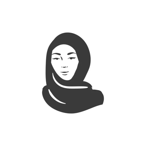 Muslim arabic islam woman in hijab and abaya portrait — Stock Vector