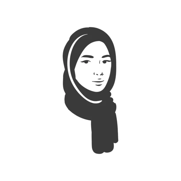 Musulmana árabe islam mujer en hiyab y abaya retrato — Archivo Imágenes Vectoriales