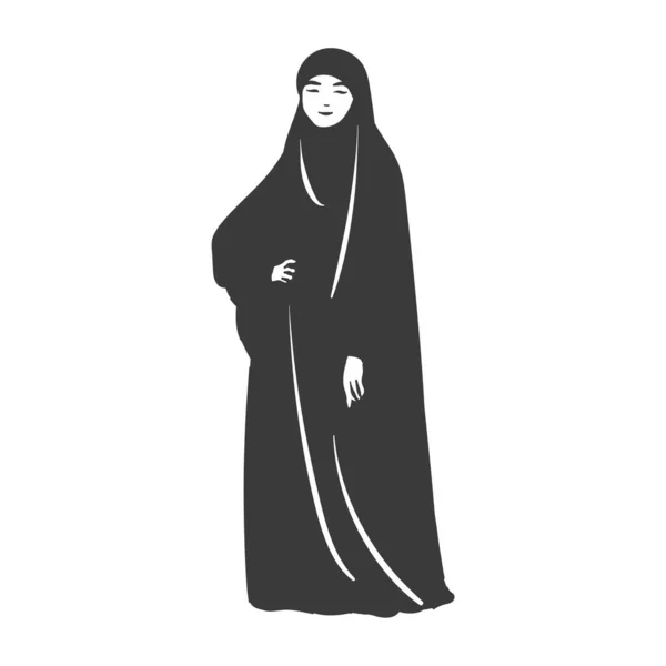 Musulmana árabe islam mujer en hijab moda — Archivo Imágenes Vectoriales