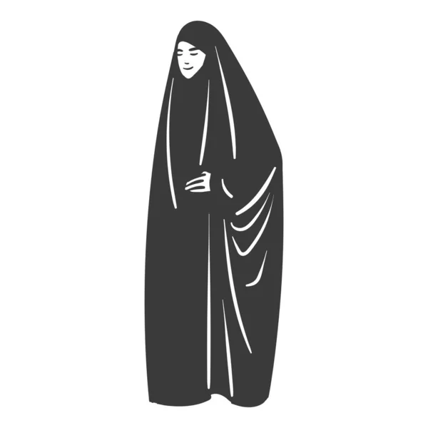 Musulmana árabe islam mujer en hijab moda — Vector de stock