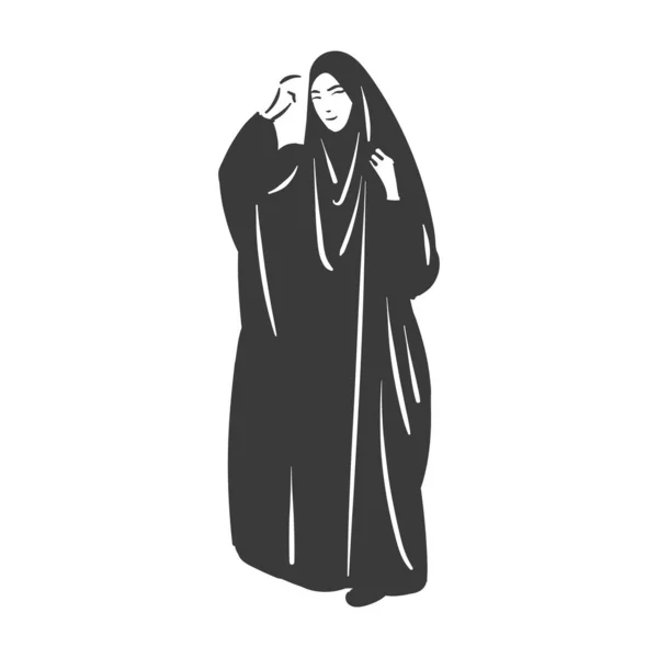 穿着头巾的阿拉伯裔穆斯林伊斯兰妇女 — 图库矢量图片