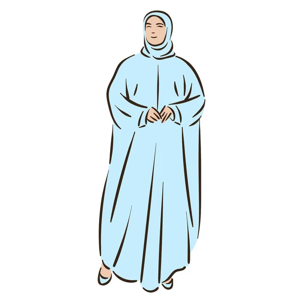 Musulmana árabe islam mujer en hijab moda — Archivo Imágenes Vectoriales