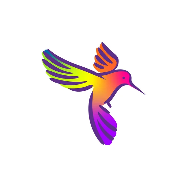 Colibri colibrì volo uccello linea stile logo illustrazione — Foto Stock