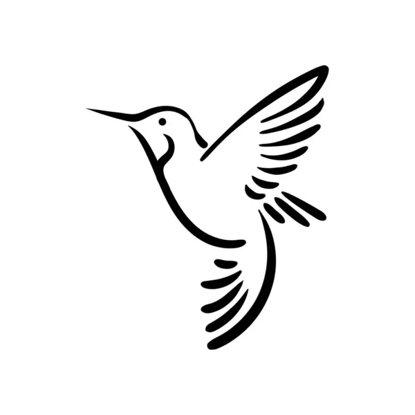 Колибри-колибри с логотипом летающей птицы — стоковый вектор