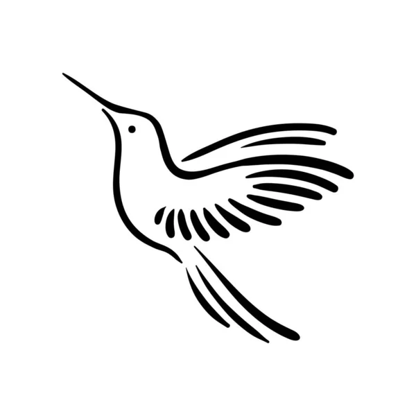 Колибри-колибри с логотипом летающей птицы — стоковый вектор