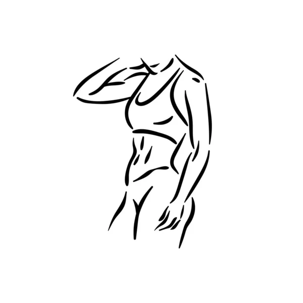 Fitness žena v tělocvičně se sportem, cvičení zdravé tělo. Životní styl školení — Stockový vektor