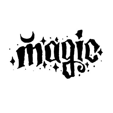 Mistisizm büyücülüğü okült el çizimi harf çizimi